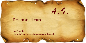 Artner Irma névjegykártya